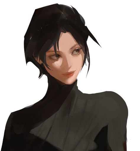 Woman With Black Hair Art, Black Clothes Drawing, Black Haired Woman Art, Poses To Draw, Black Hair Art, Pose Women, Woman Digital Art, Dark Character, Woman Pose