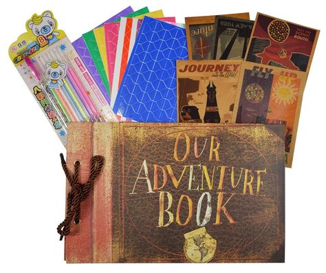 Our Adventure Book from Up! Inspired Scrapbook and Photo Album Adventure Book Scrapbook, Diy Album Photo, Our Adventure Book, Photo Album Covers, Baby Scrapbook Album, Anniversary Scrapbook, Book Scrapbook, Album Photo Scrapbooking, Scrapbooking Vintage