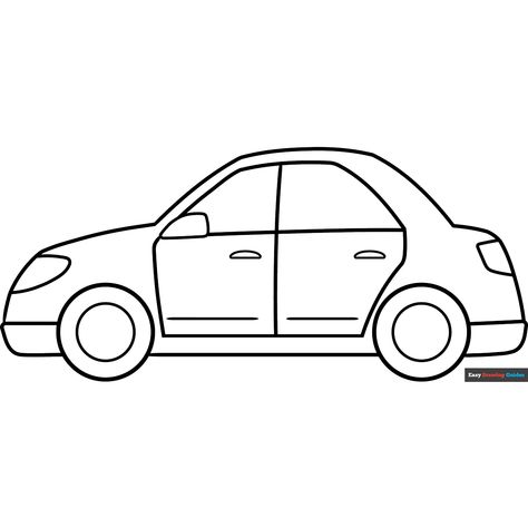 Easy Car Outline Coloring Page - Free & Printable Coloring Sheet Outline Coloring Pages, Vehicles Coloring Pages, Car Outline, Outline Pictures, Free Printable Coloring Sheets, Easy Drawing Guides, Drawing Guides, Popular Cartoons, Printable Coloring Sheets