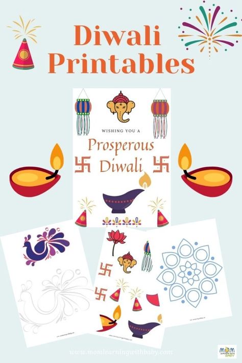 How to celebrate Diwali at home with kids? Free Printables – Mom Learning With Baby Diwali Free Printables, What Is Diwali, Happy Diwali Cards, Diwali For Kids, Diwali Ideas, Diwali Activities, Diwali Cards, Home With Kids, Indian Designs