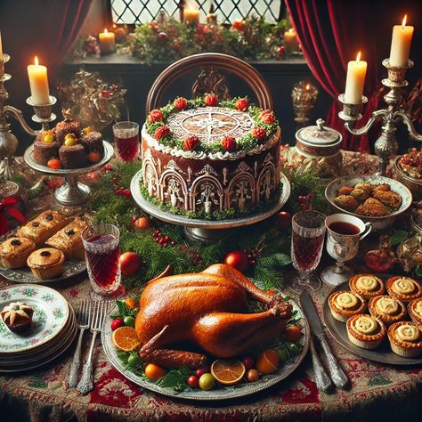 Victorian Christmas Table, Victorian Christmas Dinner, Victorian Christmas Party, Party Food Recipes, Xmas 2024, Christmas Breakfast, Christmas Party Food, Victorian Christmas, Christmas Inspiration