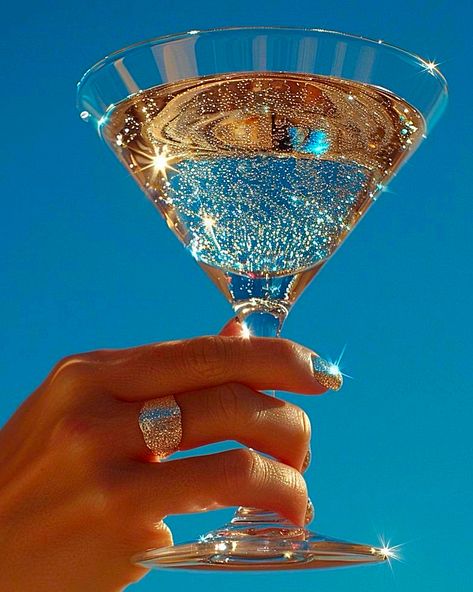 Glitter Drinks Aesthetic, Blue Alcohol Aesthetic, Blue Alcoholic Drinks Aesthetic, Sparkling Ocean Aesthetic, Alcholic Drink Aesthetic Blue, Champagne Cheers, Models To Draw, Ipad Background, Glitter Wine