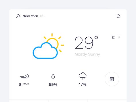 Minimal Weather Widget Design by Luka Cvetinovic Weather Widget, Weather Widget Icon, Weather Website Design, Weather Application Design, Weather Ui, Weather Broadcast, Weather Data Visualization, Widget Design, Weather Icons