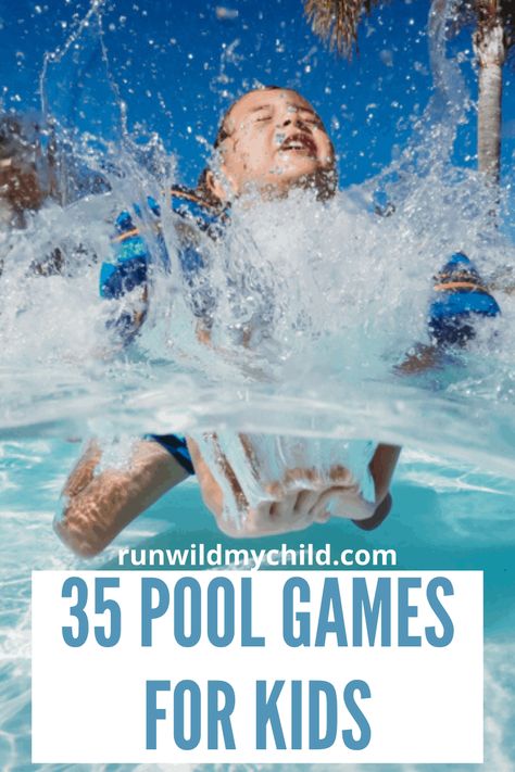 Pool Activities For Kids, Swimming Lesson Games, Pool Games To Play, Pool Games For Kids, Fun Pool Games, Swimming Games, Bd Ideas, Kids Olympics, Bio Pool