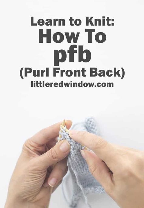 How To Purl Front And Back, Pfb Knitting, Knitting Symbol, Loom Knitting Ideas, Knitting Step By Step, Grandma Hobbies, Knit Videos, Knitting Tricks, Knitting Corner