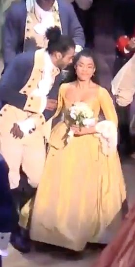 OMG LAFAYETTE WALKED PEGGY DOWN THE ISLE AT ELIZA'S WEDDING Lafayette And Peggy, Peggy X Lafayette, Lafayette X Peggy, Leggy Hamilton, Phillip Hamilton, Hamilton Drawings, Phillipa Soo, Daveed Diggs, Hamilton Lin Manuel Miranda