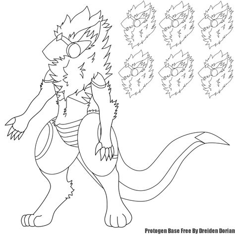 Free Protogen Base, Protogen Art Base, Protogen Reference Sheet, Protogen Base F2u, Protogen Base, Fursona Ref Sheet Base, Fursona Ideas, Character Reference Sheet, Wings Of Fire