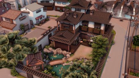 Sims 4 Japanese Interior, Sims 4 Japanese House Interior, Japanese Style House Plans, Traditional Japanese House Exterior, Sims 4 Japanese House, Japanese House Layout, Japanese House Plan, Japanese Home Exterior, Japanese House Exterior