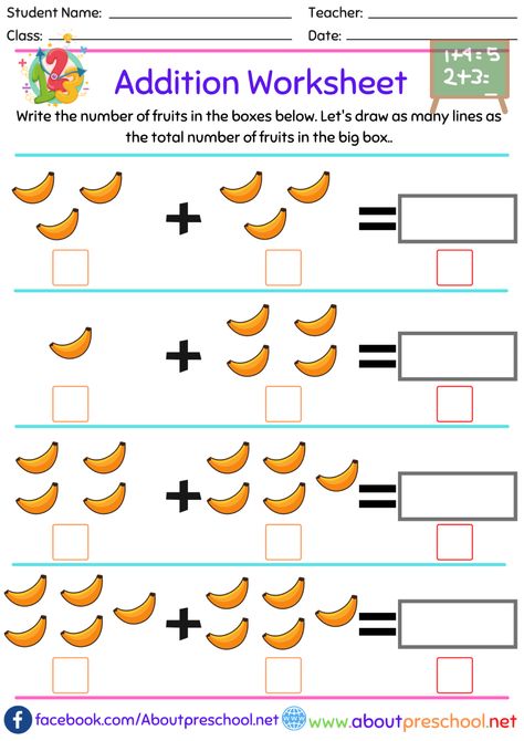 Grade 2 Math Worksheets Free Printable Addition And Subtraction, Beginning Addition Kindergarten, Picture Addition Worksheets Kindergarten, Worksheet For Addition, Addition Worksheet For Kindergarten, Math Worksheet Kindergarten, Preschool Addition Worksheets, Math For Kindergarten Worksheets, Addition Preschool