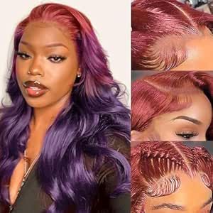 Purple And Pink Hair Black Women, Pink Purple Ombre Hair, Wig Customization, Purple Lace Front, Hype Hair, Pink Purple Ombre, Purple Ombre Hair, Ombre Purple, Galaxy Hair