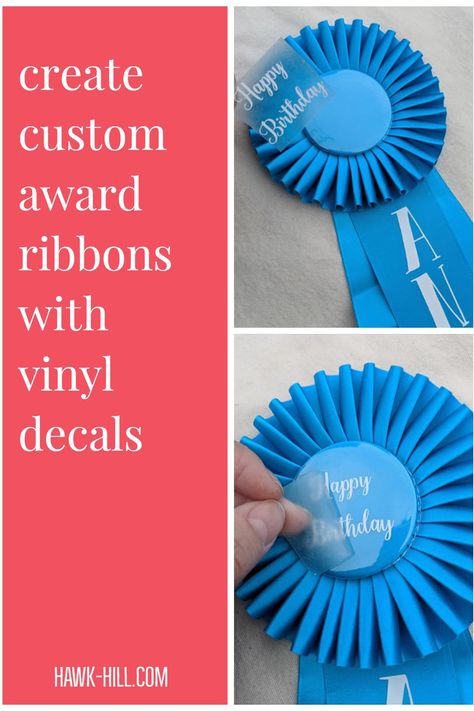 In this post, I’ll be showing you how to personalize a blank award ribbon rosette with a custom design, message, or personalization. This method is perfect for creating custom gifts, awards, or to celebrate unique celebration that would be hard to celebrate or find a card for. Diy Ribbon Rosette, Ribbon Rosettes How To Make, Award Ribbons Diy, Diy Award Ribbon, How To Make Rosettes, Paper Plate Awards, Rosette Ribbon, Fun Awards, Award Ribbons