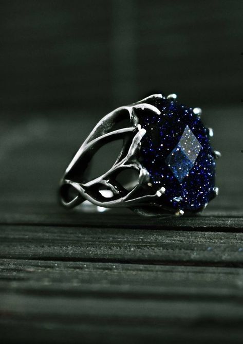 Blue Sandstone Ring, Elegant Pearl Jewelry, Sandstone Ring, Blue Aventurine, Blue Sandstone, Cute Engagement Rings, Awesome Outfits, Magical Jewelry, Blue Goldstone