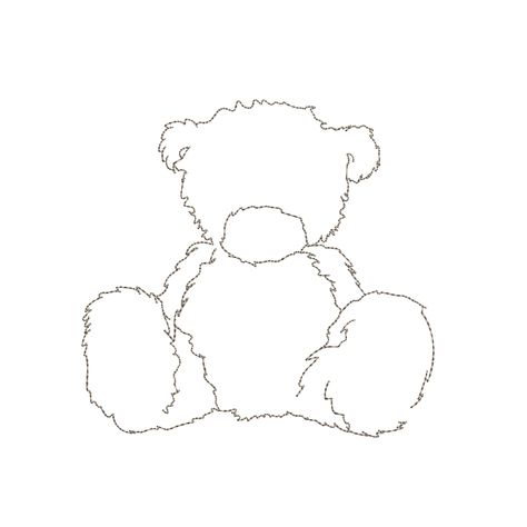 Teddy Embroidery Designs, Cute Teddy Bear Tattoo, Teddy Bear Silhouette, Teddy Bear Outline, Teddy Embroidery, Bear Outline, Birthday Teddy Bear, Bear Tattoo, Outline Art