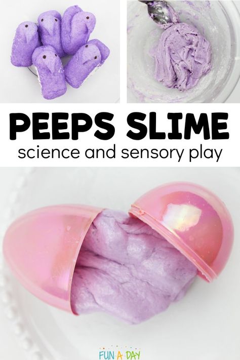 Let the kids make PEEPS SLIME this spring! What an awesome candy science activity. Children will learn SO much about early science concepts with this spring sensory experience. Preschool Easter Science Activities, Easter Science For Toddlers, Peep Experiment For Kids, April Steam Activities, Peep Stem Activities, Easter Science Activities For Kids, Peep Experiment For Kindergarten, Peep Slime Recipe, Easter Science For Preschool