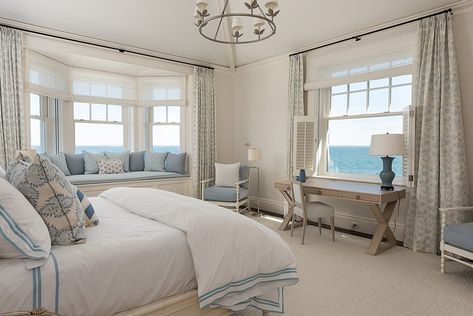 Coastal Cottage Bedroom, Buzzards Bay, Luxury Portfolio, Custom Chair, Mansions For Sale, Cottage Bedroom, Beach House Interior, Guest Bedrooms, House Inspo