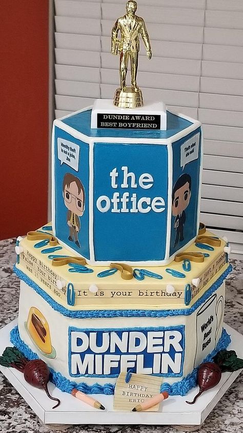 The Office Cake, The Office Happy Birthday, Office Cake, Office Themed Party, Office Birthday Party, Cake For Her, The Office Tv Show, Dad Birthday Cakes, The Office Show