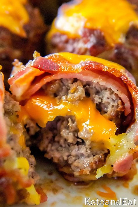 Carnivore Meatballs, Meatballs Recipe Easy, Cheddar Meatballs, Bacon Wrapped Meatballs, Diet Lunch Ideas, Scrambled Eggs With Spinach, Carnivore Recipes, The Carnivore Diet, Meatballs Easy