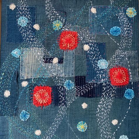 Detail of Pathway | LARGER ARTWORK Large Artwork, Blog Instagram, London Uk, Textile Art, Hand Stitching, Textiles, Etsy Shop, London, Embroidery