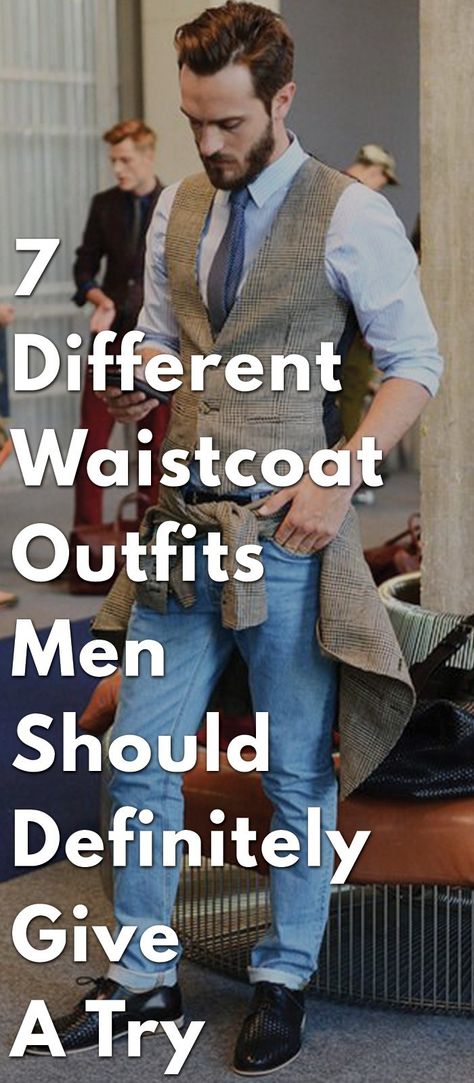 Men’s Suit Vest, Waist Coat Outfits Men, Men Waist Coat Styles, Waist Coat Men Formal, Mens Vest Fashion Gentleman Style, Brown Vest Outfit Men, Mens Wardrobe Ideas, Male Vest Outfit, Casual Vest Outfits Men