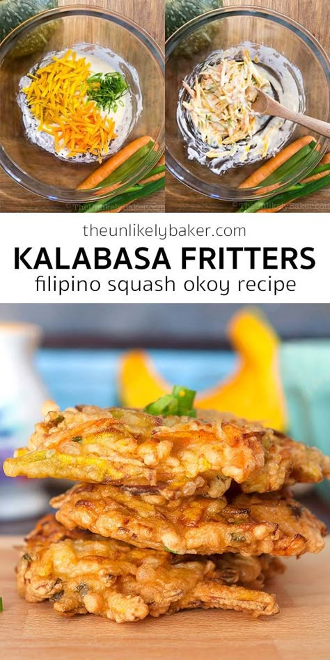 Ukoy Na Kalabasa, Vegetable Okoy Recipe Filipino Food, Filipino Squash Recipe, Okoy Recipe Filipino Food, Kobacha Squash, Kalabasa Recipe, Squash Flour, Okoy Recipe, Filipino Appetizers