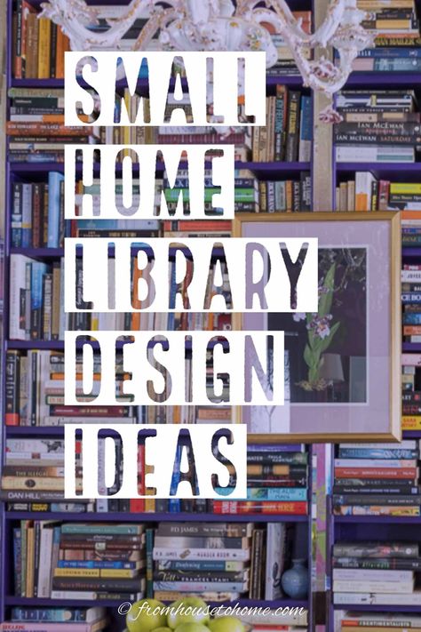 These small home library design ideas are awesome! I love all the cozy reading room ideas that I can use to create a cozy reading nook in my home office, living room or dining room. #fromhousetohome #homedecorideas #homelibrary #decoratingtips  #myhomeoffice Small Reading Corner, Bedroom Library Ideas, Small Home Library Design, Reading Room Ideas, Small Home Library Ideas, Room Library Ideas, Library Design Ideas, Small Home Libraries, Cozy Reading Room