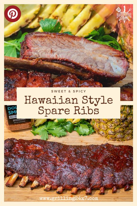 Hawaiian Ribs Recipe, Hawaiian Bbq Sauce Recipe, Asian Bbq Sauce, Barbecue Ribs Recipe, Keto Pork, Desktop Gadgets, Hawaiian Recipes, Hawaiian Bbq, Rib Recipe