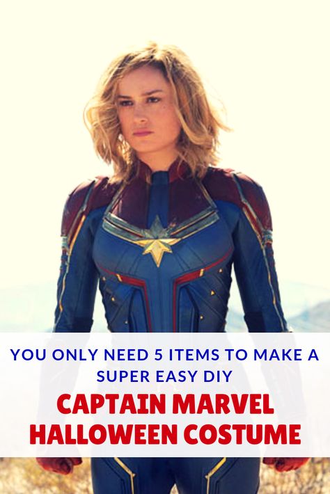 Find out how to make your own DIY Captain Marvel Halloween costume using five affordable pieces from Amazon, on SHEFinds.com. It's so easy! #halloween #halloweencostumes #captainmarvel Last Minute Marvel Costume, Diy Marvel Costumes For Women, Superhero Costumes Female Diy, Easy Marvel Costumes, Diy Marvel Costumes, Diy Superhero Costume For Women, Marvel Costume Ideas, Women’s Marvel Halloween Costume, Women’s Superhero Costume Diy