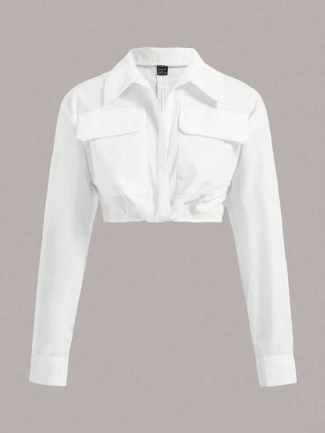 Collar Details, Blouse Sale, Black Hot Pink, Plain Tops, Beauty Clothes, Crop Blouse, White Casual, Crop Shirt, Shirt Sale