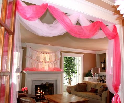 I can see this in blue also....and brown Butterfly Baby Shower, Shower Bebe, Butterfly Baby, Baby Shower Planning, The Fireplace, Girl Decor, Pink Tulle, Pink Baby Shower, Girl Shower