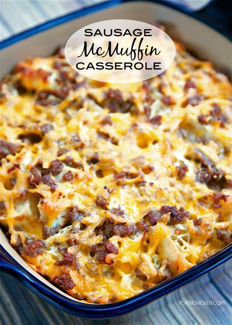 Sausage McMuffin Casserole Mcmuffin Casserole, Sausage Mcmuffin, Sausage Recipes For Dinner, Breakfast Sausage Recipes, Breakfast Sausage, English Muffins, Breakfast Casseroles, Recipes Casserole, Breakfast Recipes Casserole