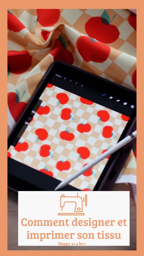 Comment dessiner un motif textile et l'imprimer sur du tissu ? - HAPPY AS A BEE I Pad, Pattern Inspiration, Kids Activities, Activities For Kids, Pattern Design, Bee, Small Business, Art Inspiration, Tablet