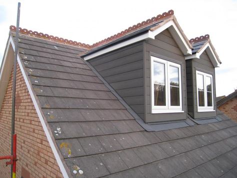 Loft conversion dormer: tile or render? | DIYnot Forums Dormer Cladding, Large Dormer, Loft Room Ideas, Loft Extension, Dormer Loft Conversion, Dormer Bungalow, Dormer Window, Extension Plans, House Extension Plans