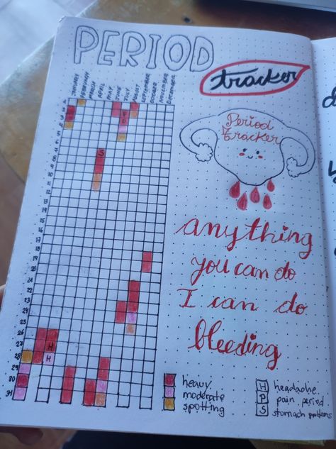 Period Journal Ideas, Periods Tracker, Period Tracker Journal, Bullet Journal Overview, Period Journal, Bullet Journal Period Tracker, Period Calendar, Bullet Journal Budget, Tracker Bullet Journal