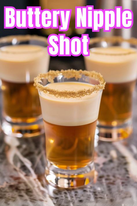 Indulge in the smooth and creamy Buttery Nipple Shot, a classic favorite. Click to learn how to make this delightful shot! Fall Shots Alcohol Drink Recipes, Shots Alcohol Recipes, Friends Enjoying, Shots Alcohol, Yummy Alcoholic Drinks, Liquor Drinks, Fruity Drinks, Rum Drinks, Shot Recipes