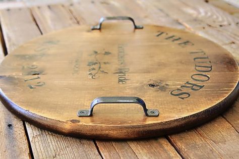 Totally love the personalized tray she made. (with instuctions.) Barrel Lid Ideas, Wine Gift Ideas, Personalized Tray, Barrel Projects, Make Your Own Wine, Wine Barrel Furniture, Barrel Furniture, Wood Plans, Wine Gift