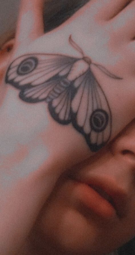 Moth Tattoo Hand, Moth Hand Tattoo, Hand Aesthetic, Firefighter Tattoo, Tattoo Machine Tattoo, Tattoo On Hand, Machine Tattoo, Tattoo Cover Up, Moth Tattoo