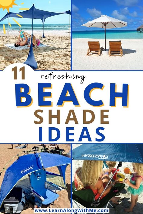 A beach day can be awesome, but not if you get scorched. ☀️These beach shade ideas will help provide some relief from the sun.

They're lightweight and portable so you can pack them along with your other beach gear.

Not all of these ideas will work for you or your family though. For instance, you don't need a massive beach canopy for one person. But at least one of these ideas should work well for you.

If you love the beach but don't want to gamble on getting natural shade, check this out. Beach Day Set Up, Beach Setup Ideas, Beach Shade Ideas, Beach Set Up Ideas, Beach Set Up, Diy Beach Tent, Hilton Head Island South Carolina Beach, Best Beach Chairs, Beach Must Haves