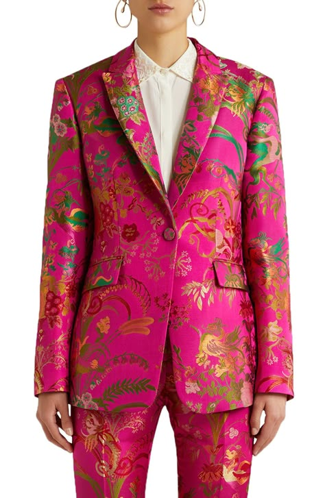 Etro Panarea Floral Brocade Blazer available at #Nordstrom Brocade Blazer, Gilet Long, Woman Suit Fashion, Floral Blazer, Indian Designer Wear, Mode Vintage, Suit Fashion, Elegant Outfit, Indian Wear