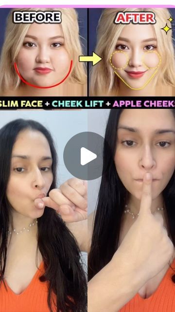 Apple Cheeks Faces, Slim Cheeks, Apple Cheeks, Company Instagram, Slim Face, Face Fitness, Cheek Lift, Facial Face, Slimmer Face