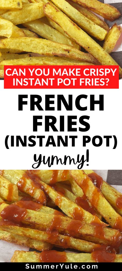 Can an Instant Pot cook fries? Yes! Learn to make crispy Instant Pot Fries that are vegan, plant-based and gluten-free. Your pressure cooker french fries will be perfectly steamed, but how do you get them crispy? Get all of my tips and tricks for making Instant Pot French Fries here. You can make this recipe whether you have an air fryer lid or not. #healthyrecipes #instantpot #instantpotairfryer #fries #vegan #glutenfree #plantbased #frenchfries #vegetarian #potatoes Instant Pot French Fries, Crispy Fries Recipe, Cooking French Fries, Frozen Sweet Potato Fries, Fresh Cut Fries, Homemade Fries, Making French Fries, French Fries Recipe, Veggie Fries