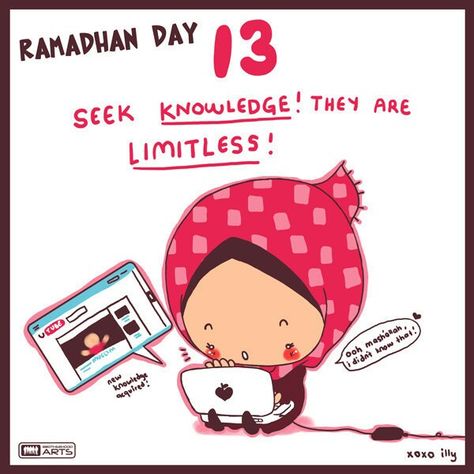 Ramadan cartoon reminders by Illy, member of brotherhood arts - http://www.brotherhoodarts.com Ramadan Day 13, Islamic Doodles, Ramadan Cartoon, Ramadhan Quotes, Ramadan Calendar, Ramdan Kareem, Ramadan Tips, Islam Hijab, 30 Quotes