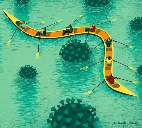 Pixelcart on Instagram: “Dodging the pandemic • Illustration by @davidebonazzi24 • Follow @pixelcart for daily design inspiration . . . . . . . . Use #pixelcart…” Davide Bonazzi, Entrepreneur Magazine, Interior Illustration, Health Magazine, Editorial Illustration, Art Challenge, Art Plastique, Lessons Learned, Artsy Fartsy