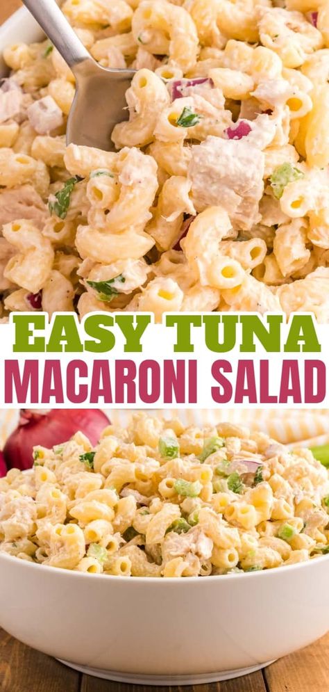 Tuna Salad Recipe Easy, Tuna Pasta Salad Recipes, Tuna Macaroni Salad, Creamy Tuna Pasta, Mayo Dressing, Classic Pasta Salad, Cold Pasta Salad Recipes, Tuna Salad Pasta, Macaroni Salad Recipe