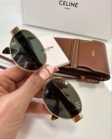 Sunglasses Women Celine, Classy Sunglasses Women Chic, Celine Metal Sunglasses, Fall Sunglasses 2023, Celine Triumph Sunglasses, Celine Triomphe Sunglasses Metal, Celine Sunglasses Aesthetic, Celine Glasses Sunglasses, Designer Sunglasses Aesthetic