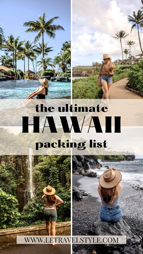 What to Pack for Hawaii: The Ultimate Hawaii Packing List · Le Travel Style Hawaii Vacation Outfits, Pack For Hawaii, Honeymoon Goals, Hawaii Vacation Tips, Hawaii Trip Planning, Hawaii Outfit, Hawaii Packing List, Woman On Beach, Hawaii Packing