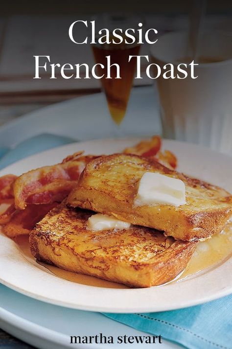 Any dense bread such as challah, brioche, or sourdough will work for this simple French toast recipe. #marthastewart #recipes #recipeideas  #breakfastrecipes #breakfastideas Basic French Toast, Dense Bread, Fluffy French Toast, Easy French Toast, Easy French Toast Recipe, Classic French Toast, Best French Toast, Make French Toast, Tandoori Masala