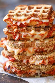 quick & easy Archives - Damn Delicious Parmesan Cheese Recipes, Parmesan Grilled Cheese, Grilled Cheese Recipes Gourmet, Grilled Cheese Waffles, Waffle Sandwiches, Cheesy Sandwich, Waffle Iron Recipes, Chicken Parmesan Recipe, Gourmet Grilled Cheese