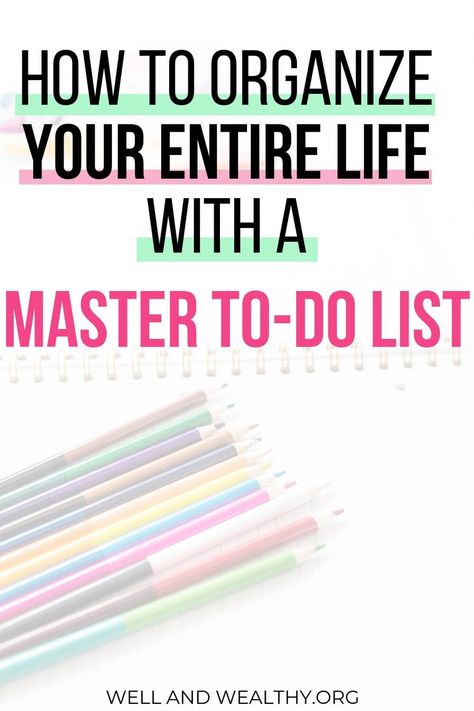 Want to get all the things done done, free your brain AND not forget to book the dentists again? Then you need a master to-do list... [FREE PDF PRINTABLE!] To Do Organization, How To Organize A Planner, Lists To Organize Your Life, How To Organise Your Life, Post It Organization, Gaining Motivation, Gyst Binder, Abby Organizes, Life Notebook