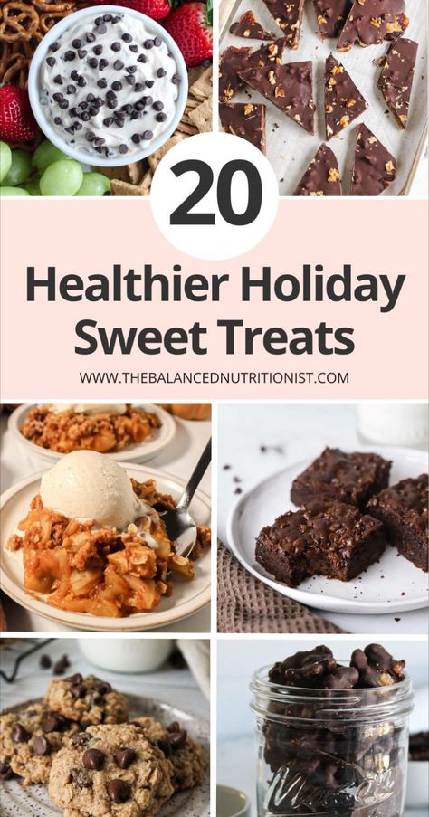 Enjoy healthy holiday treats this season with these easy healthy holiday treats perfect for Christmas and Thanksgiving! From cookies and candy to brownies, these healthy holiday desserts are delicious options for everyone. Try these healthy Christmas snacks and healthy Christmas treats for guilt free holiday fun. Christmas Dessert Ideas Healthy, Holiday Desserts Healthy, Holiday Healthy Desserts, Heart Healthy Christmas Treats, Healthy Holiday Desserts Christmas, Healthy Christmas Treats For Gifts, Healthy Desserts For Christmas, Healthier Christmas Desserts, Easy Healthy Christmas Treats