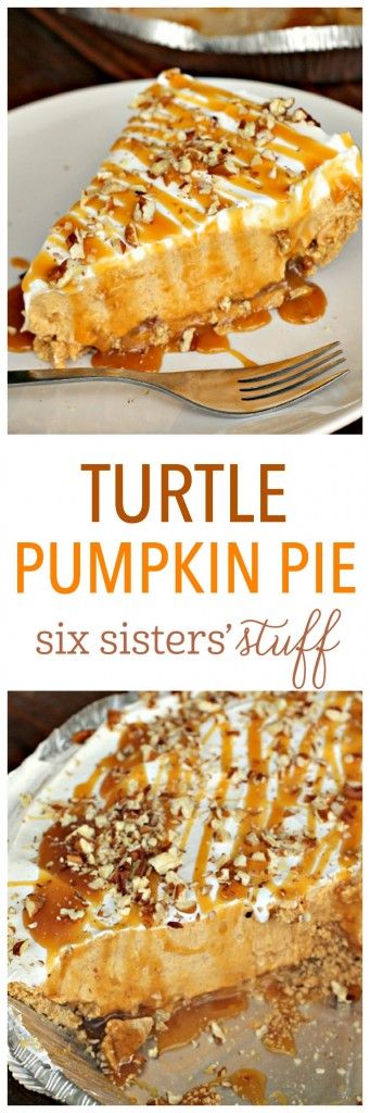 Turtle Pumpkin Pie, Turtle Pumpkin, Weight Watcher Desserts, Fall Fun Food, Six Sisters, Low Carb Dessert, Pumpkin Pie Recipes, Thanksgiving Desserts, Köstliche Desserts